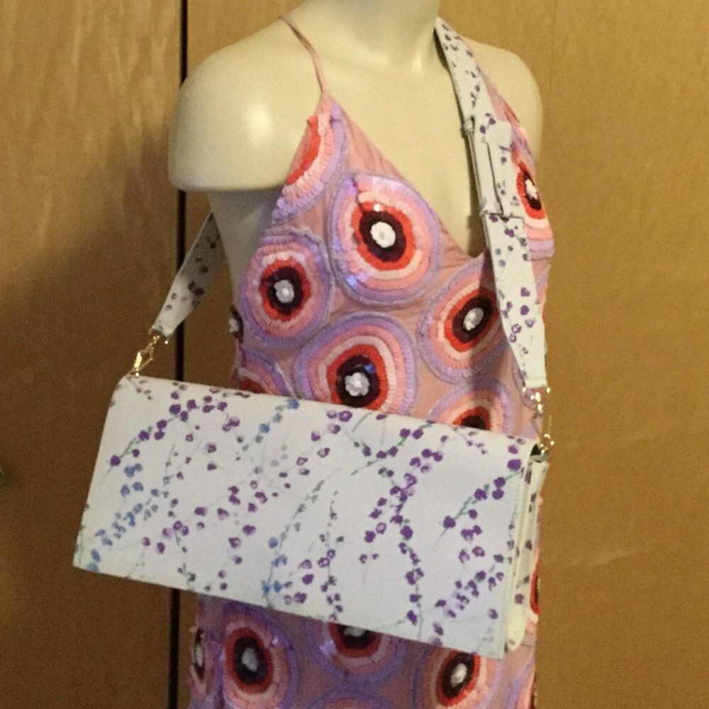 Authentic Max Mara Floral Print Leather Bag-Clutch